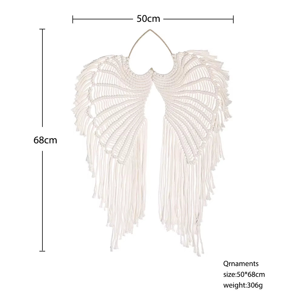 Spiritual Wellness Angel Wings Macrame Wall Hanging