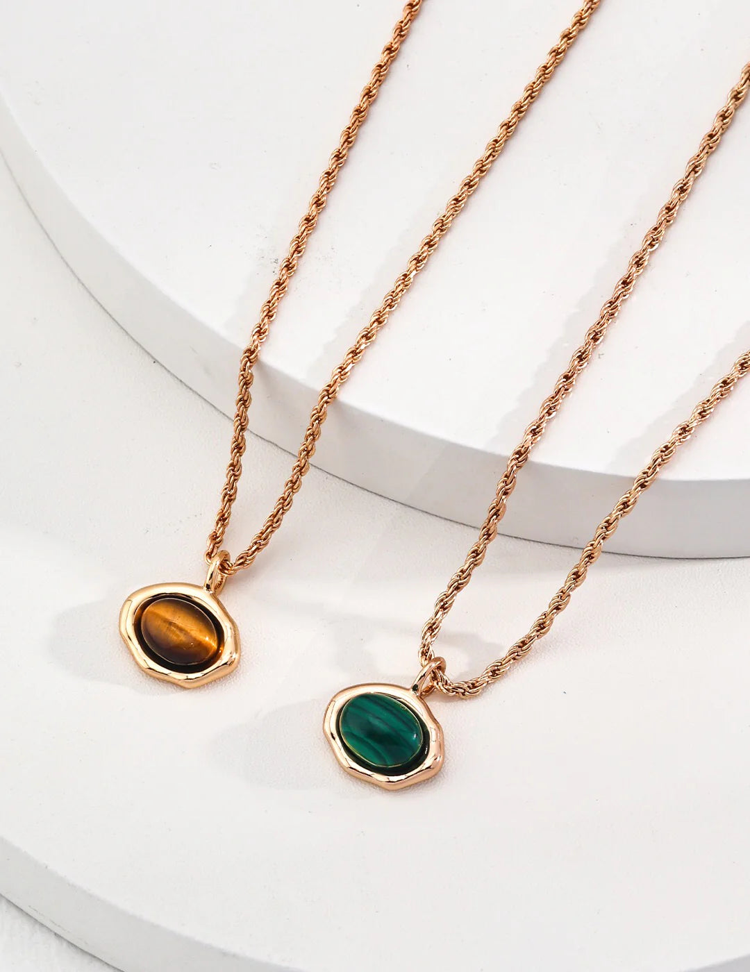 Spiritual Wellness — Tiger’s Eye / Malachite Stone Necklace