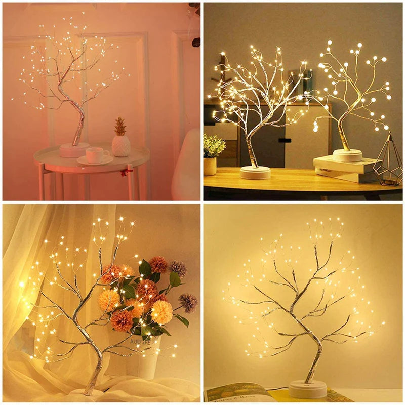 Spiritual Wellness LED Mini Tree Night Light (Copper Wire Garland)