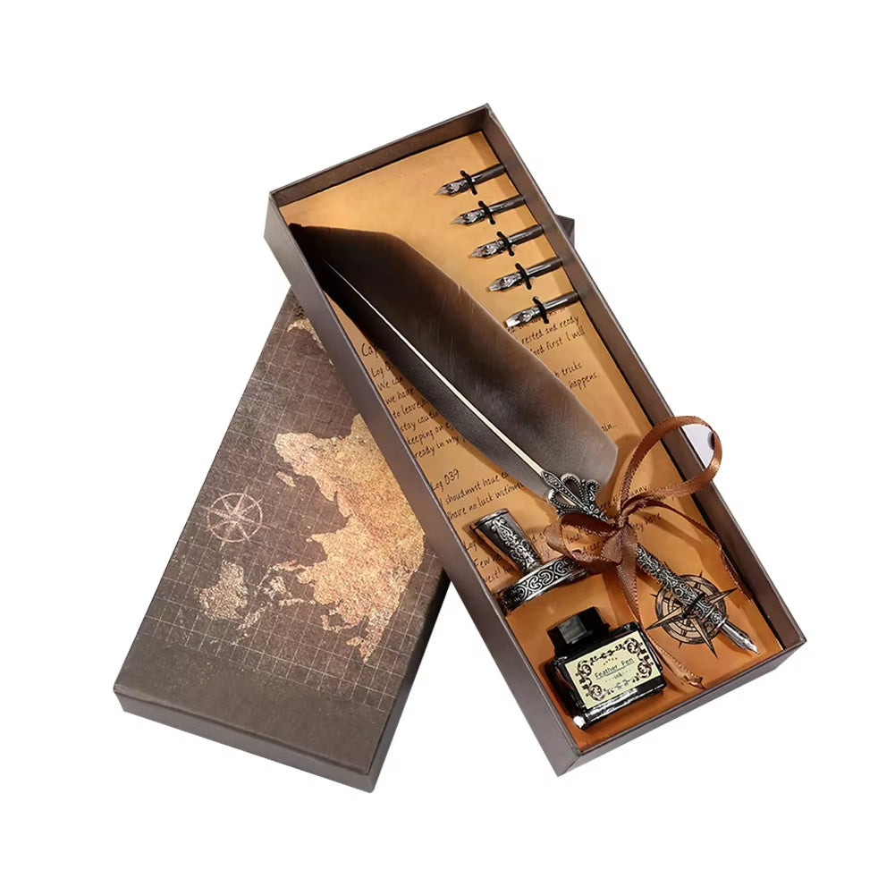 Spiritual Wellness Feather Pen Writing Ink Set