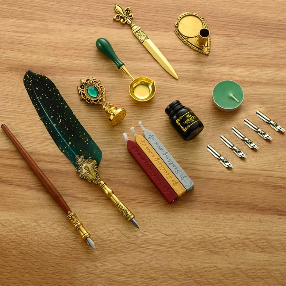 Spiritual Wellness Feather Pen Writing Ink Set