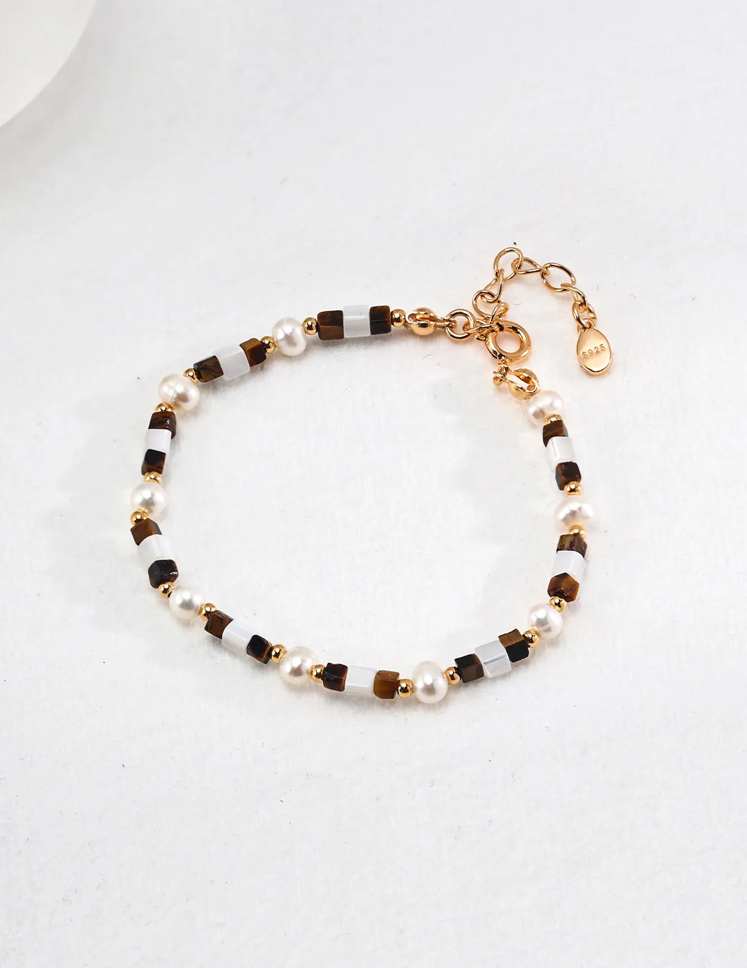 Spiritual Wellness — Mother-of-Shell Tiger Eye Bracelet