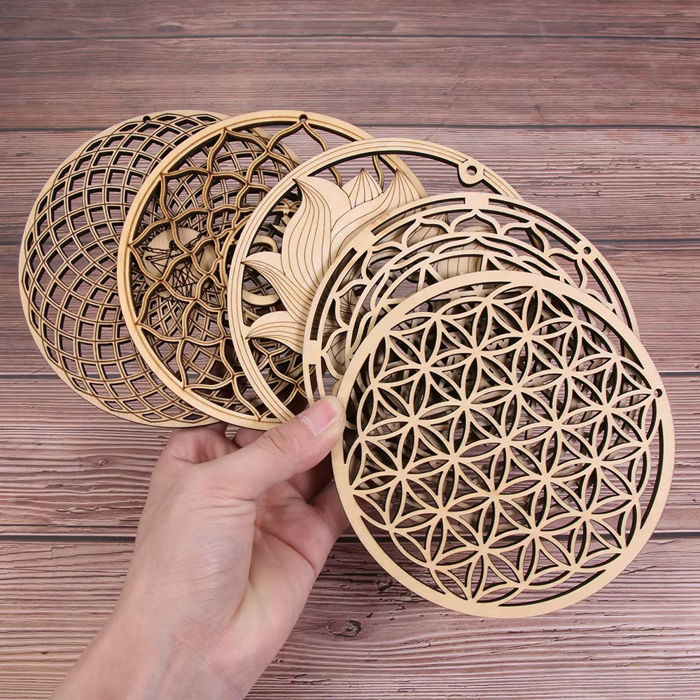 Spiritual Wellness Wooden “Flower of Life” Coasters / Wall Art