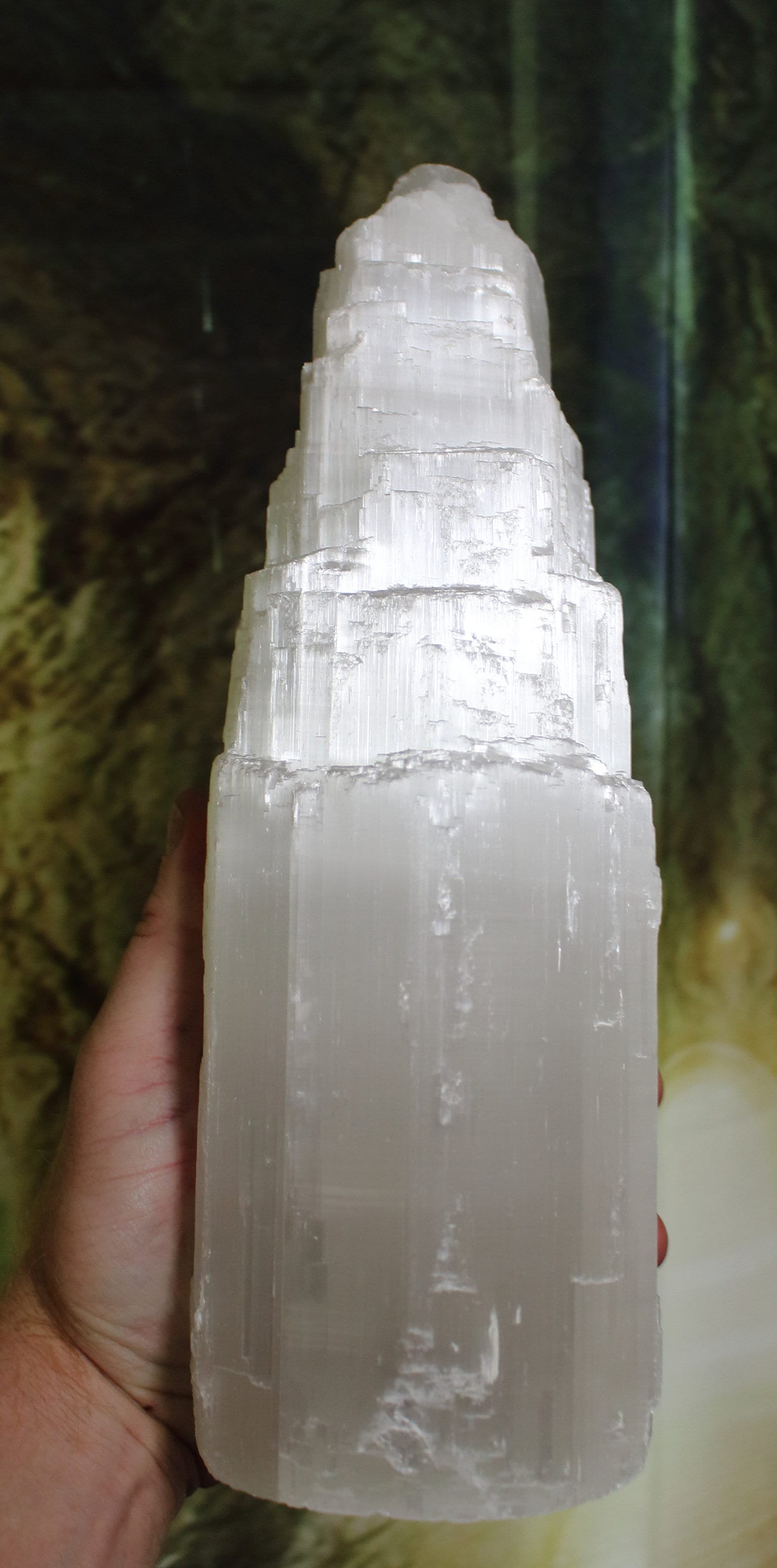 Spiritual Wellness Selenite Tower Lamp