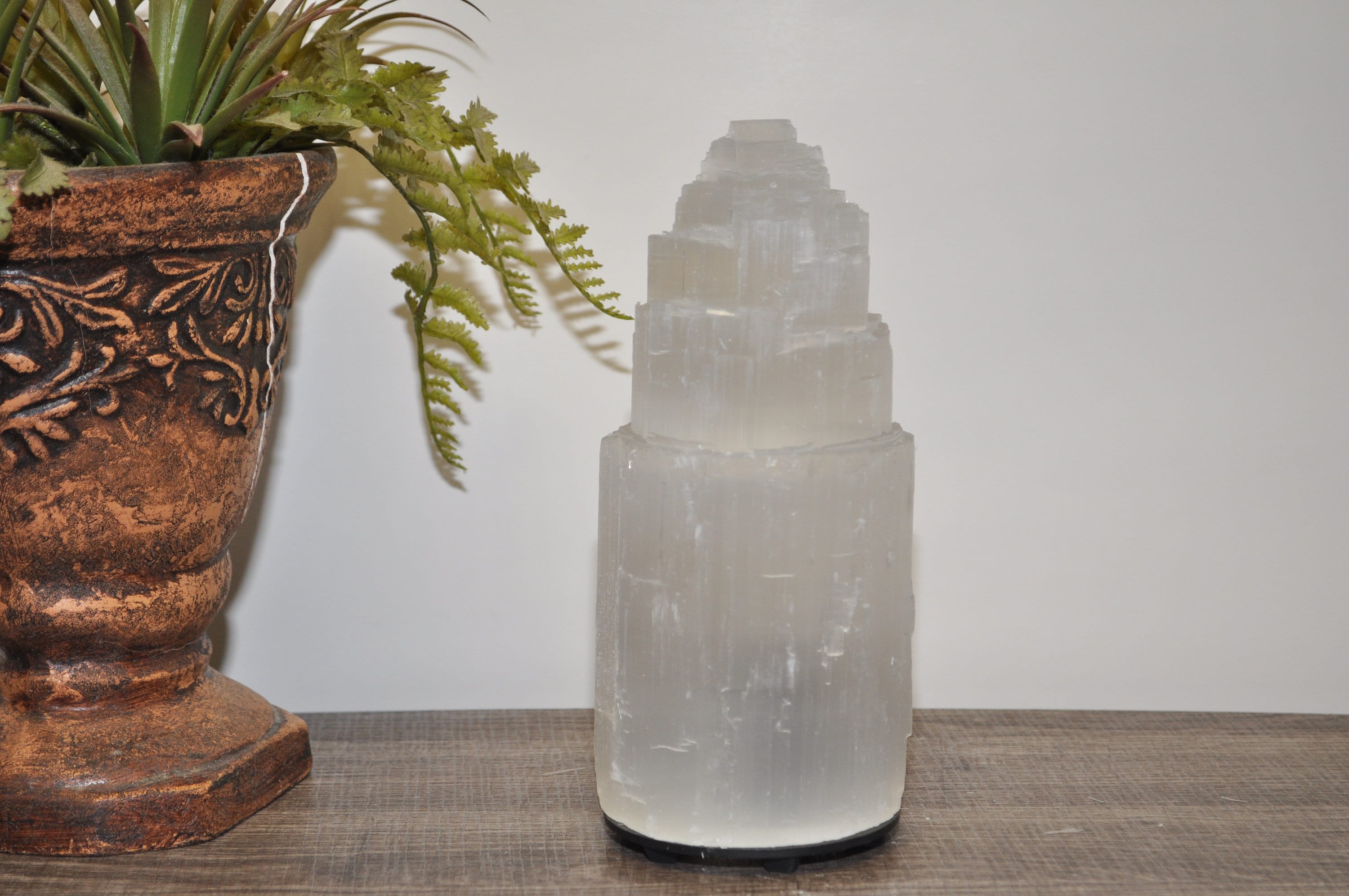 Spiritual Wellness Selenite Skyscraper Tower Lamp