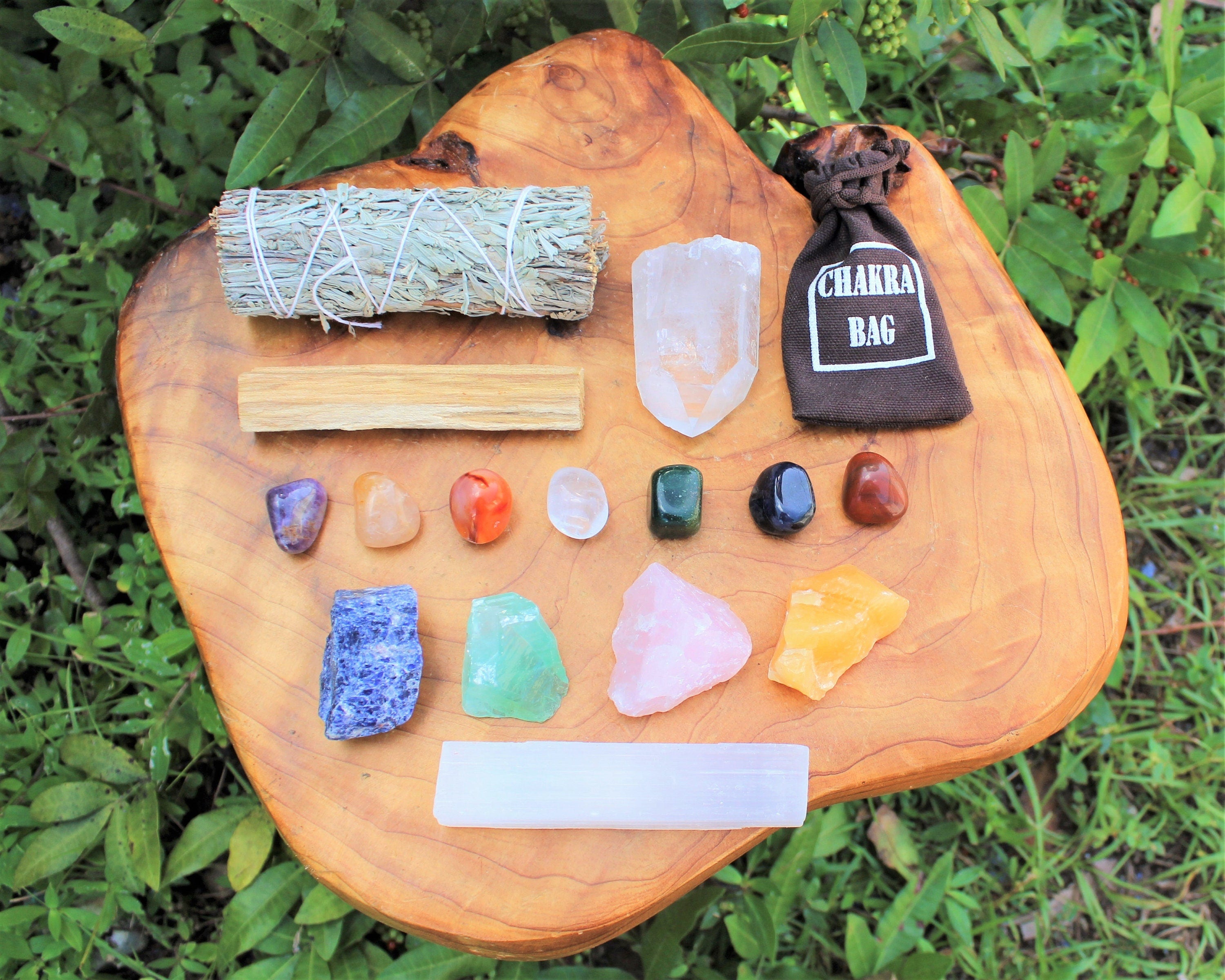 Spiritual Wellness Crystal Healing & Cleansing Kit — 15 pcs Box Set