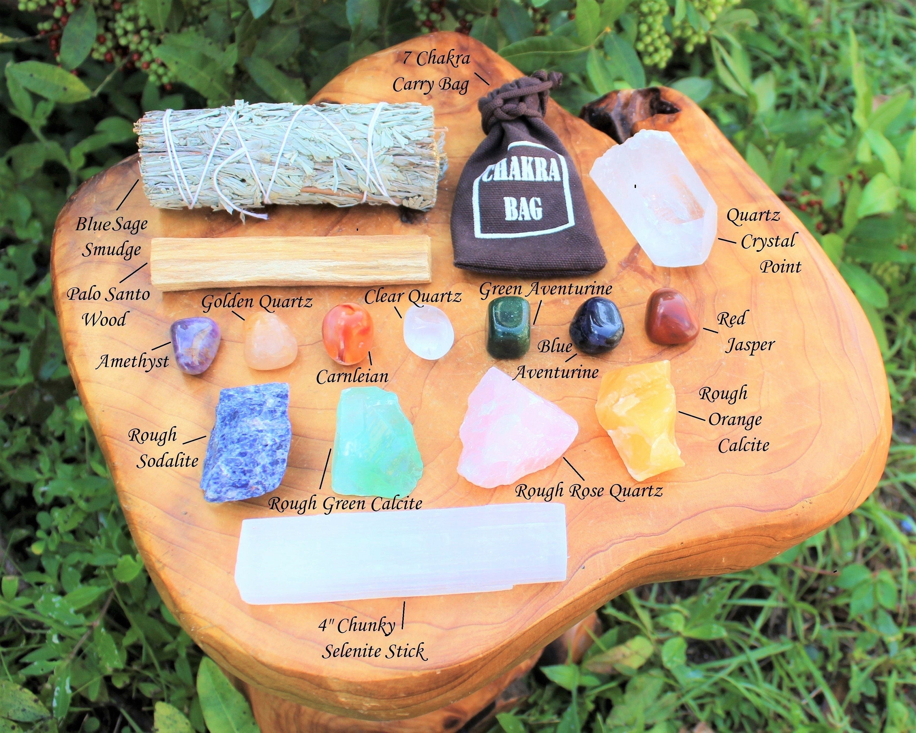 Spiritual Wellness Crystal Healing & Cleansing Kit — 15 pcs Box Set