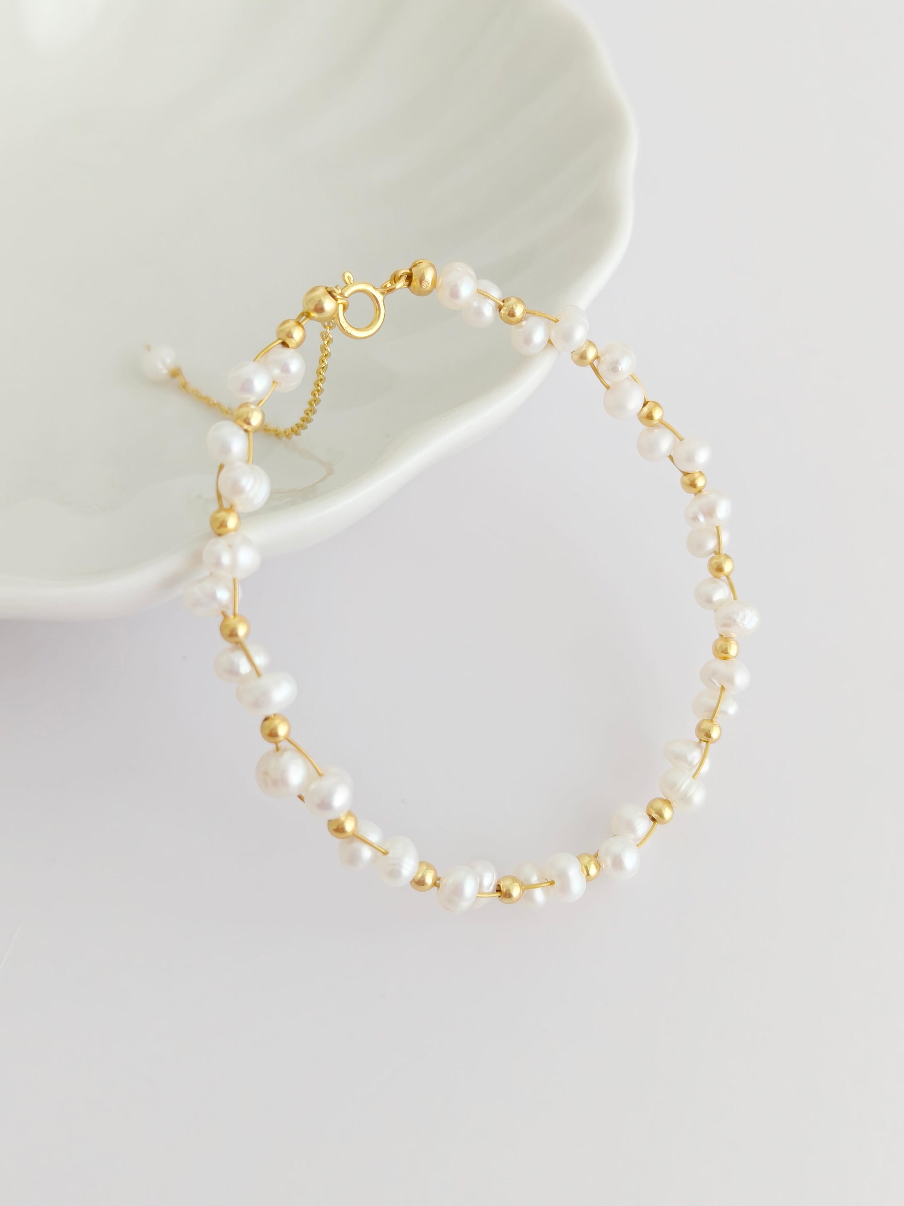Spiritual Wellness — Baby’s Breath Pearl Bracelet