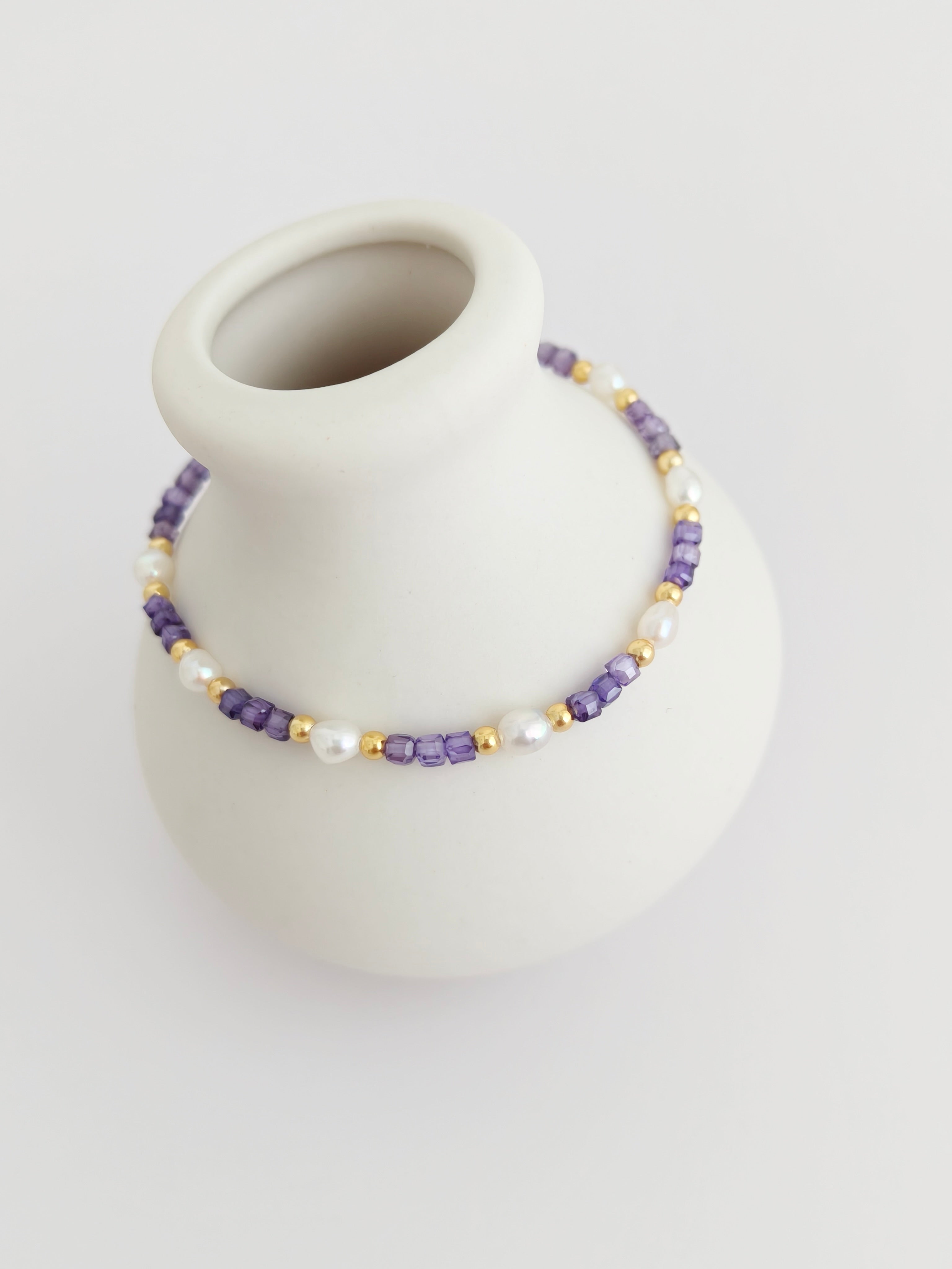 Spiritual Wellness — Natural Pearl Zircon Bracelet